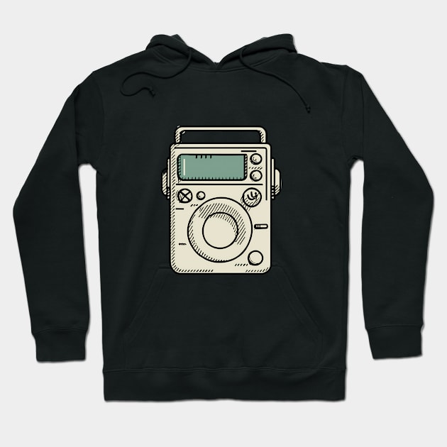 Vintage line art  of a Walkman Hoodie by design/you/love